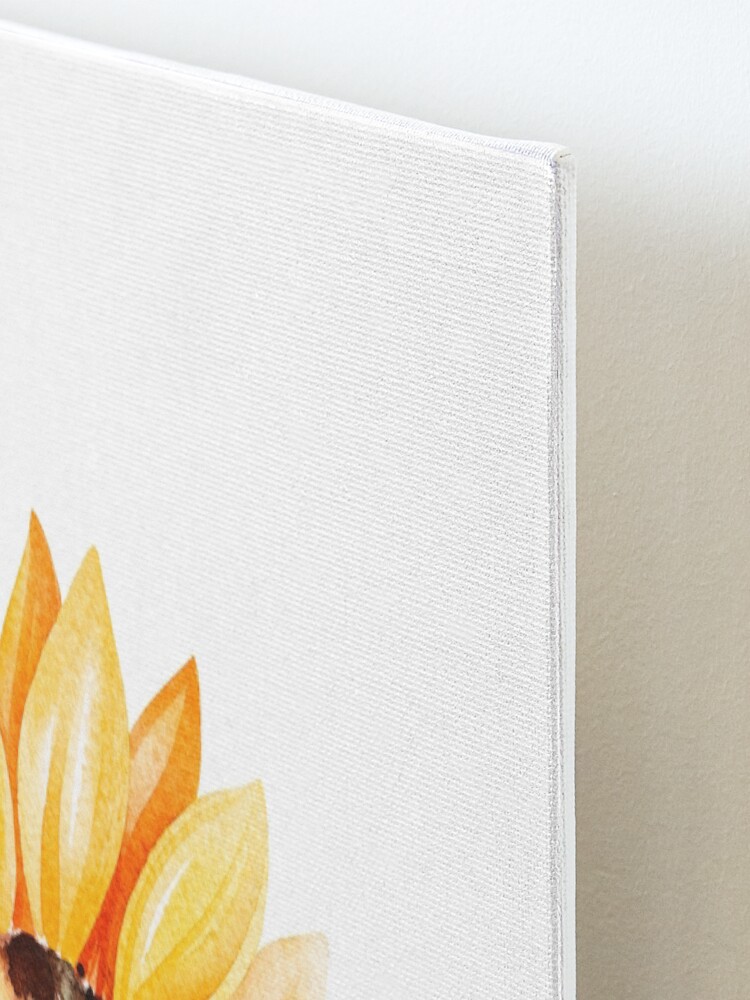 Alternate view of Watercolor sunflower, hand painted yellow flower Mounted Print
