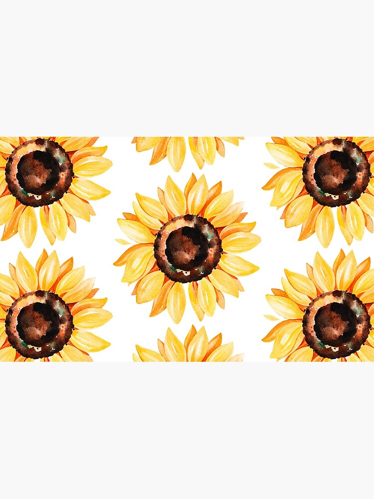 Watercolor sunflower, hand painted yellow flower by SouthPrints