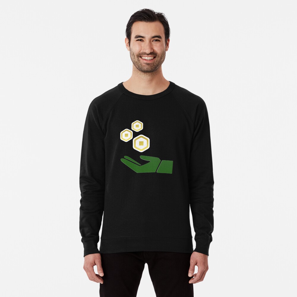 Roblox Robux Pocket Money Lightweight Sweatshirt By T Shirt Designs Redbubble - t shirt pocket money roblox