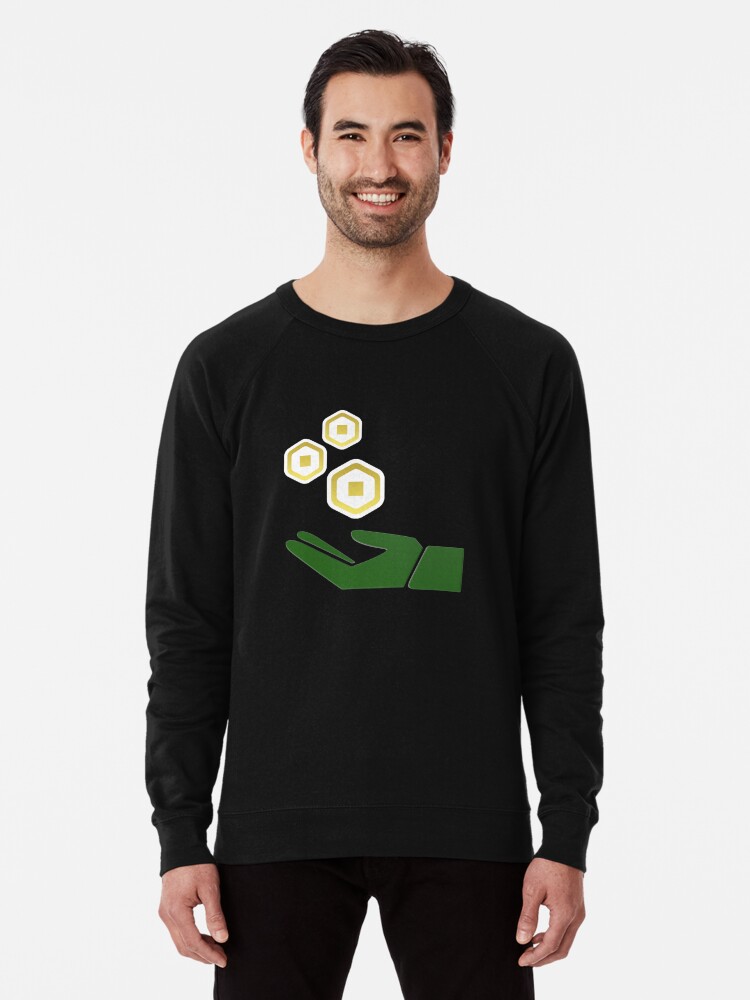 Roblox Robux Pocket Money Lightweight Sweatshirt By T Shirt Designs Redbubble - roblox oof hardbass get robux only today