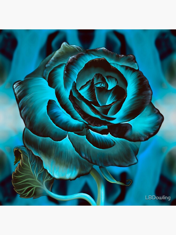 Blue Fire Rose Greeting Card By Lbdowling Redbubble