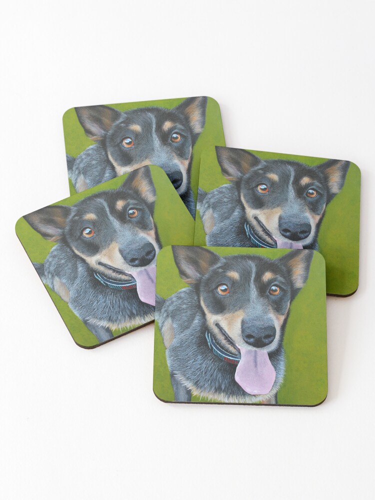 Coasters (Set of 4), Ruby Dog designed and sold by Nicole Grimm-Hewitt