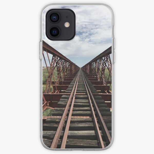 Algebuckina disused rail bridge along Oodnadatta, desert South Australia, Australia iPhone Soft Case