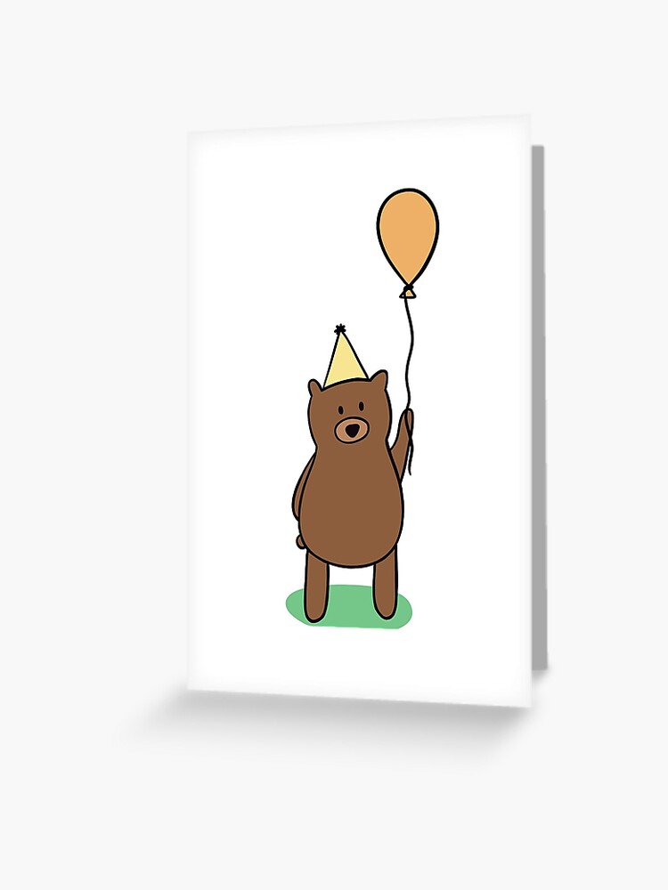 Carte De Vœux Ours D Anniversaire Par Snailmailpaper Redbubble