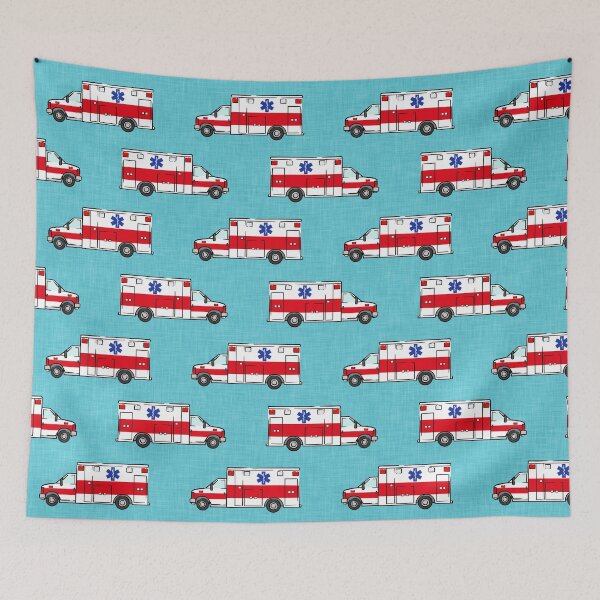 Item preview, Ambulance on Teal  designed and sold by littlearrow.