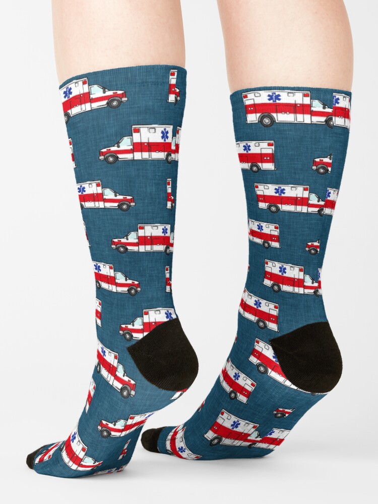 Alternate view of Ambulance on Dark Blue Socks
