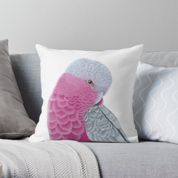 Galah - Pink and Grey Throw Pillow