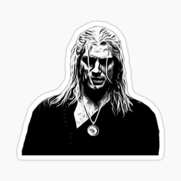 Geralt of Rivia (Black + White) Sticker