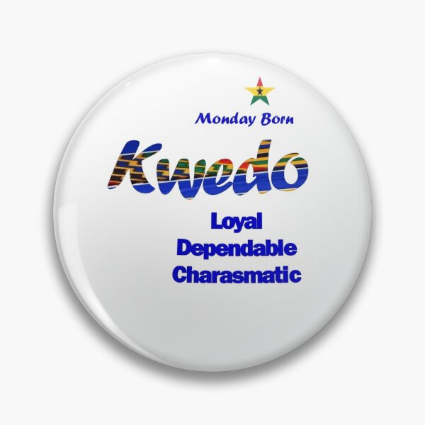 Item preview, Monday Born Ghanaian Male Name 'Kwedo' in Blue designed and sold by WhoWeAre.