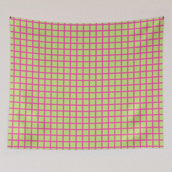 Item preview, green and pink grid checker pattern designed and sold by clairecardona.
