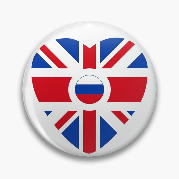 Item preview, British Russian Multinational Patriot Flag Series (Heart) designed and sold by Carbon-Fibre Media.