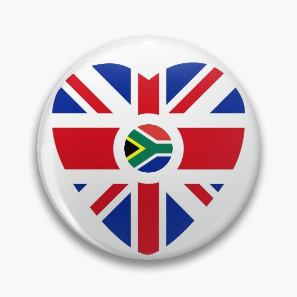 Item preview, British South African Multinational Patriot Flag Series (Heart) designed and sold by Carbon-Fibre Media.