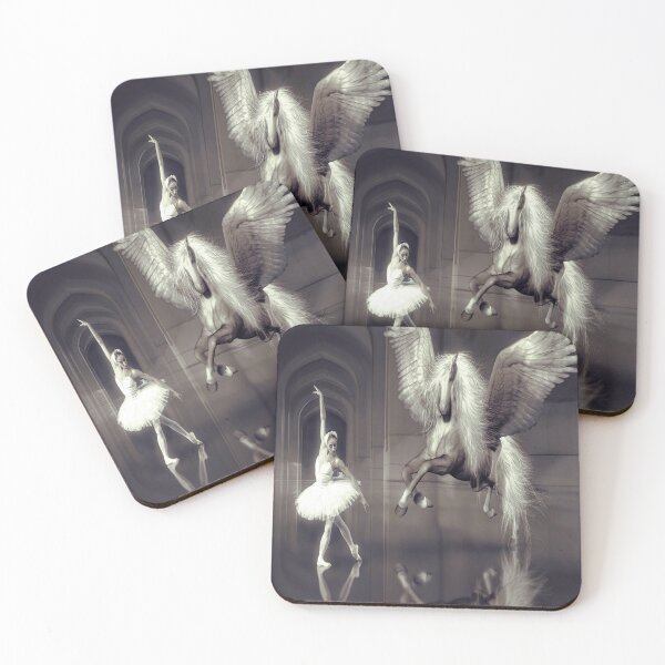 Item preview, Ballerina Magical Dance With Mythical Creature Unicorn With Floor Reflection designed and sold by 108dragons.