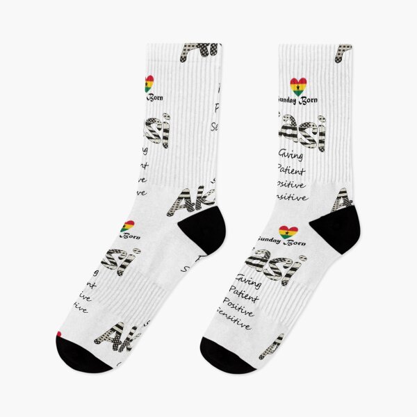 Item preview, Sunday Born Ghanaian Female Name 'Akasi' in black and white designed and sold by WhoWeAre.
