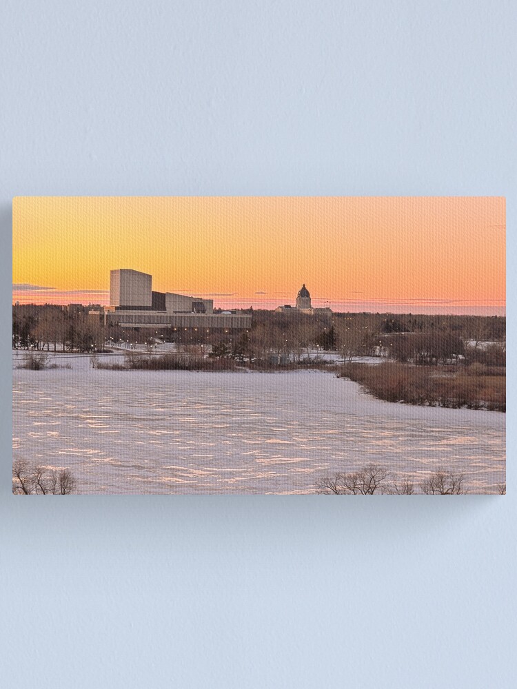 Alternate view of Wascana lake freezing Canvas Print