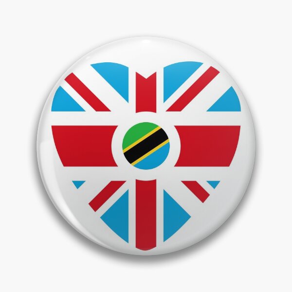 Item preview, British Tanzanian Multinational Patriot Flag Series (Heart) designed and sold by Carbon-Fibre Media.