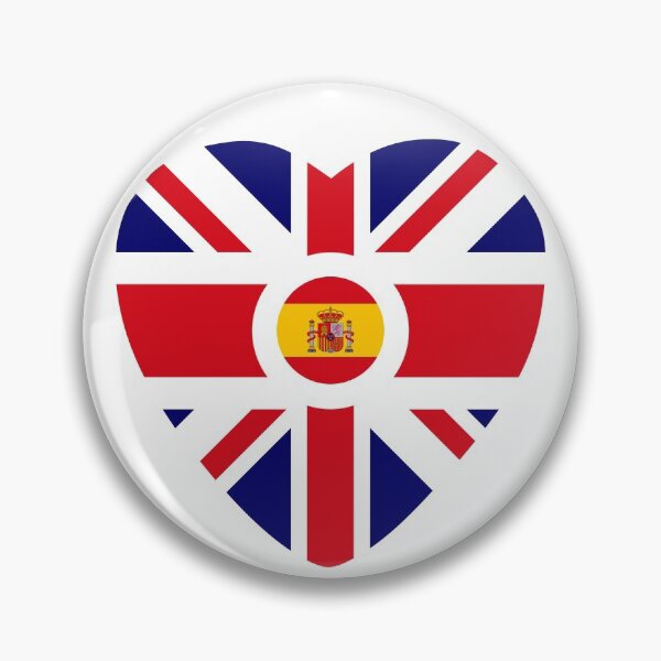 Item preview, Serie de banderas patriotas multinacionales británicas y españolas (corazón) designed and sold by Carbon-Fibre Media.