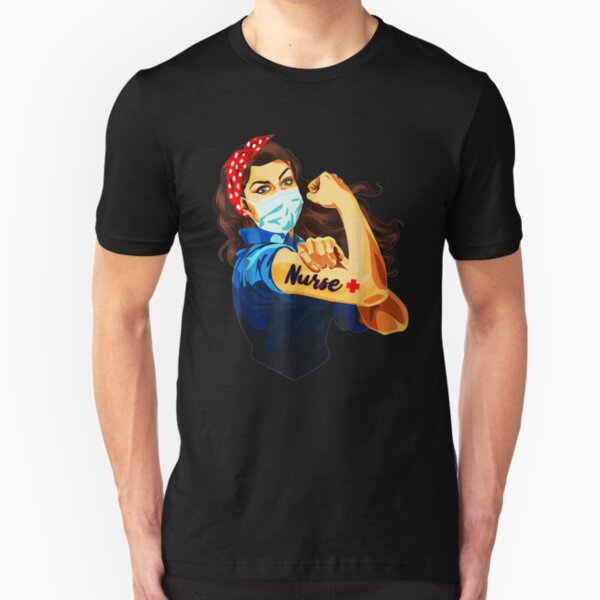 Strong Nurse Rosie Riveter Slim Fit T-Shirt