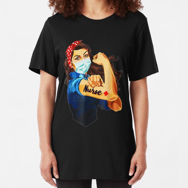 Strong Nurse Rosie Riveter Slim Fit T-Shirt