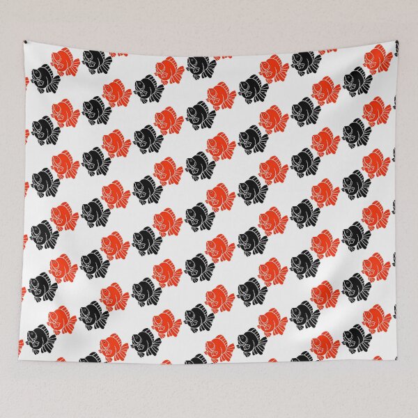 Item preview, Ryukin Goldfish Full Red Full Black Logo en fondo blanco. designed and sold by Nosnah.