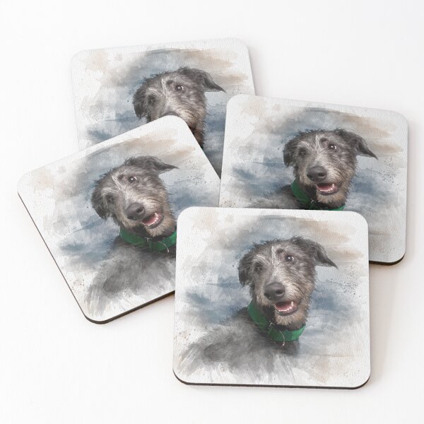 Item preview, Scottish deerhound digital watercolour art designed and sold by houndpixnz.