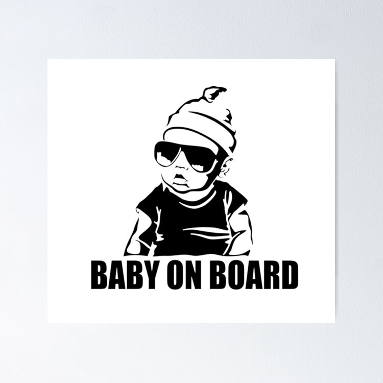 funny baby on board car bumper Sticker