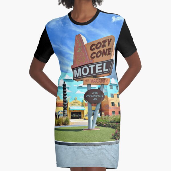 Cozy Cone Motel Graphic T-Shirt Dress