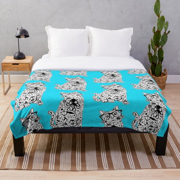 Tattoo Cat Throw Blanket