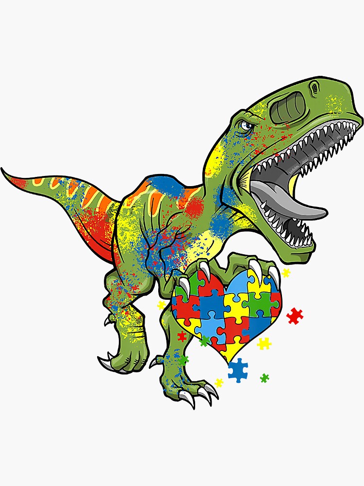 Tow Dinosaur Heart Puzzle T Shirt Autism Awareness Tow Dinosaur Heart Puzzle T Shirt Autism Awareness