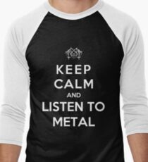 Keep Calm And Listen To Metal Men's Baseball ¾ T-Shirt