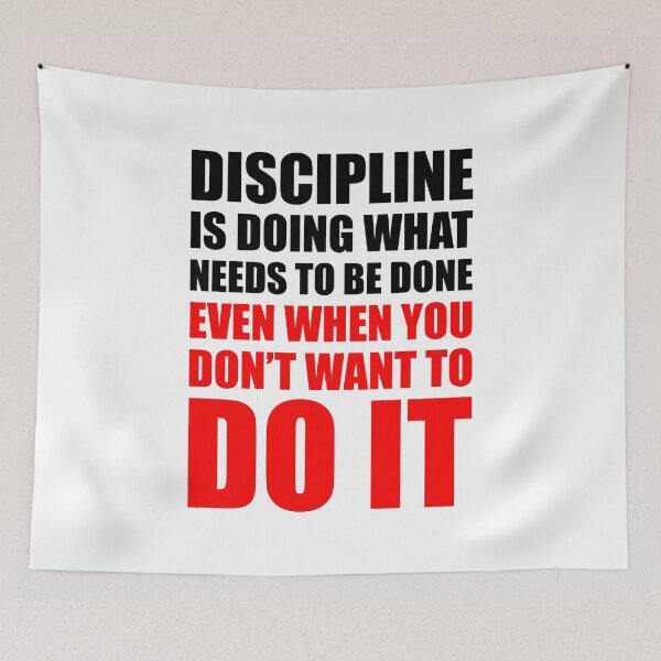 Item preview, Discipline Motivational Quote designed and sold by maniacfitness.