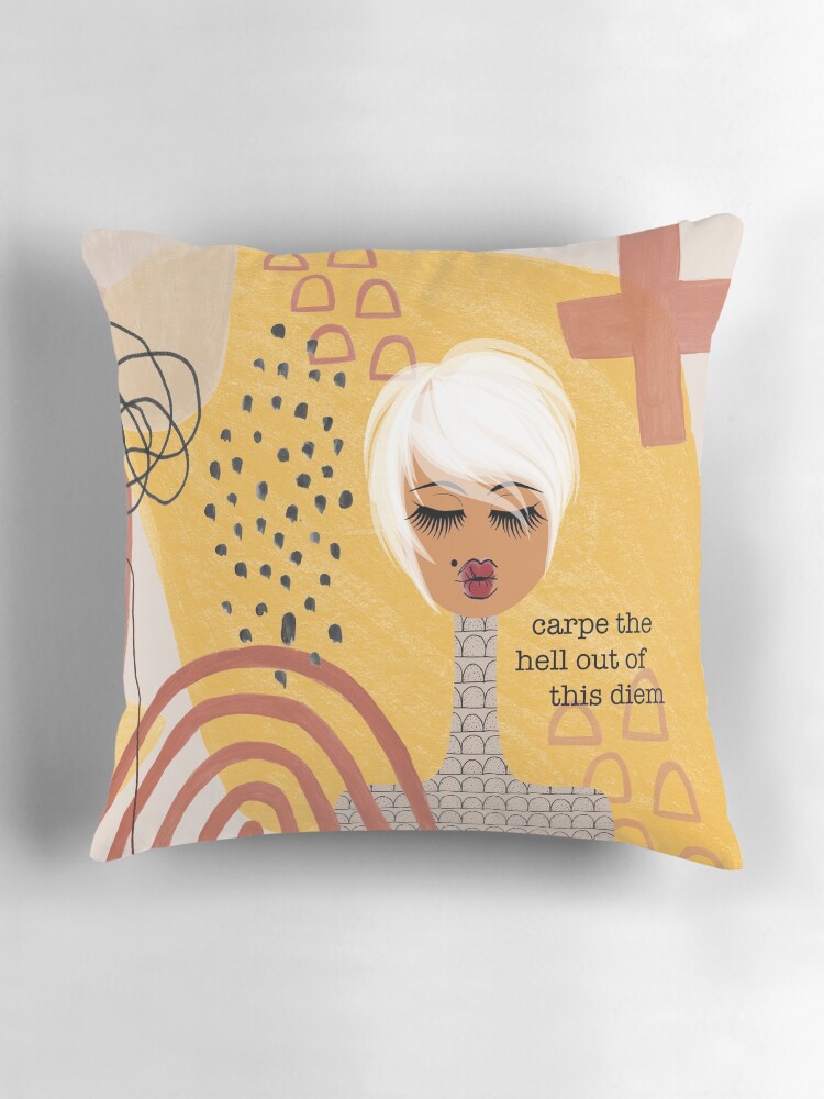 Thumbnail 3 of 4, Pillow, Carpe Diem designed and sold by 6256design.