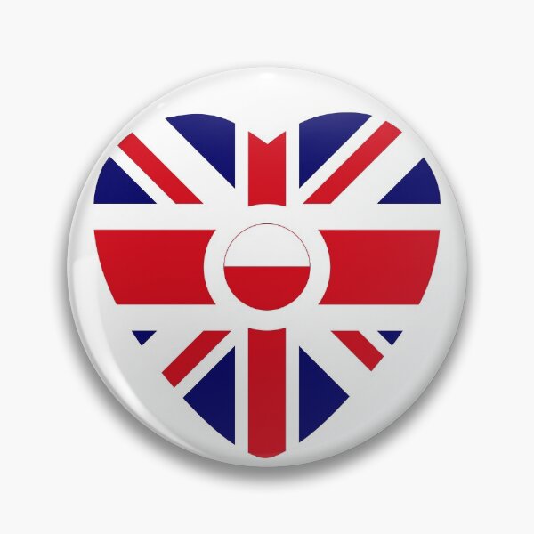 Item preview, British Polish Multinational Patriot Flag Series (Heart) designed and sold by Carbon-Fibre Media.