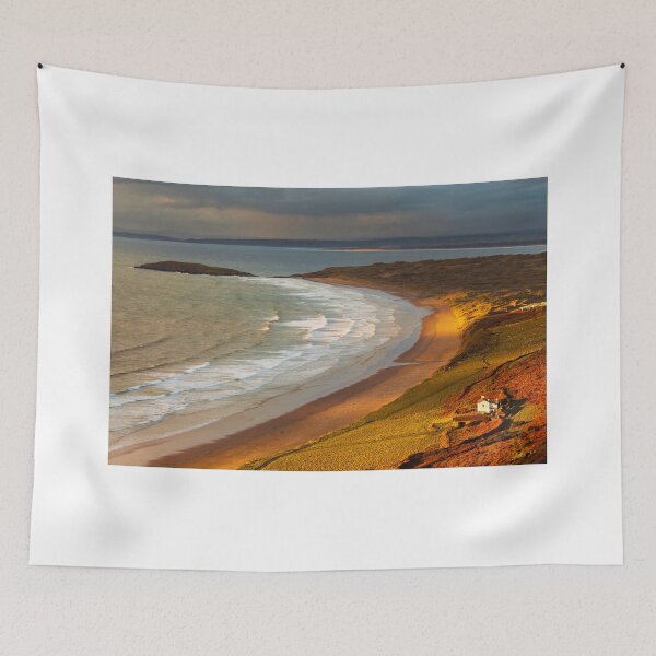 Item preview, Burry Holms and Llangennith with the Old Vicarage from Rhossili Down, Gower, Wales  designed and sold by Dan Santillo.