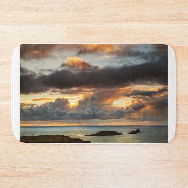 Item preview, Worms Head and Rhossili Bay from Rhossili Down, Gower, Wales  designed and sold by Dan Santillo.