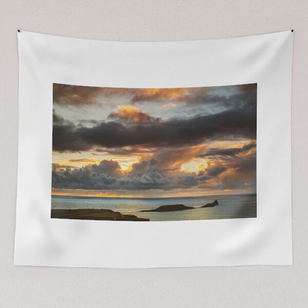 Item preview, Worms Head and Rhossili Bay from Rhossili Down, Gower, Wales  designed and sold by Dan Santillo.