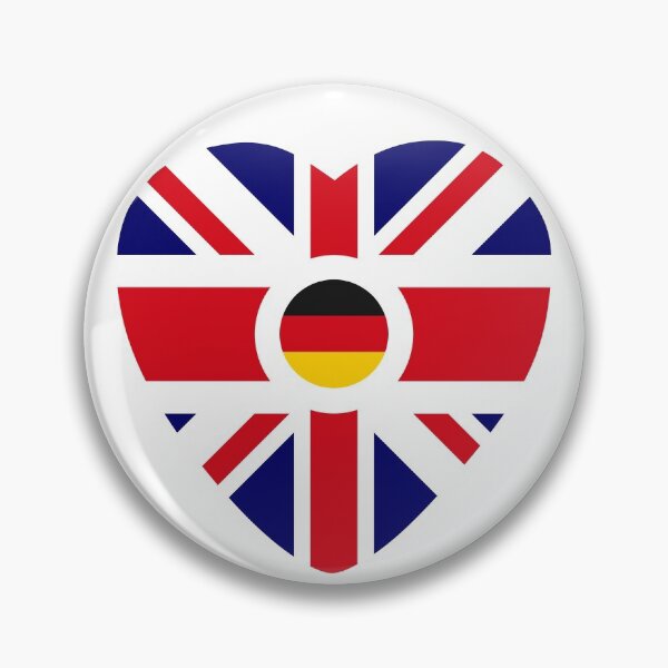 Item preview, British German Multinational Patriot Flag Series (Heart) designed and sold by Carbon-Fibre Media.