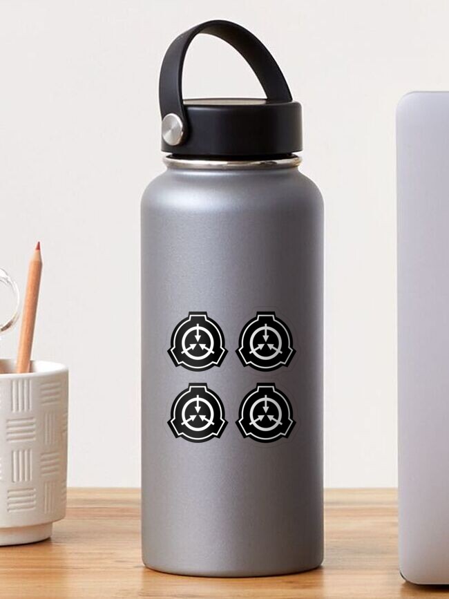 SCP Foundation Logo - White on Black Flask