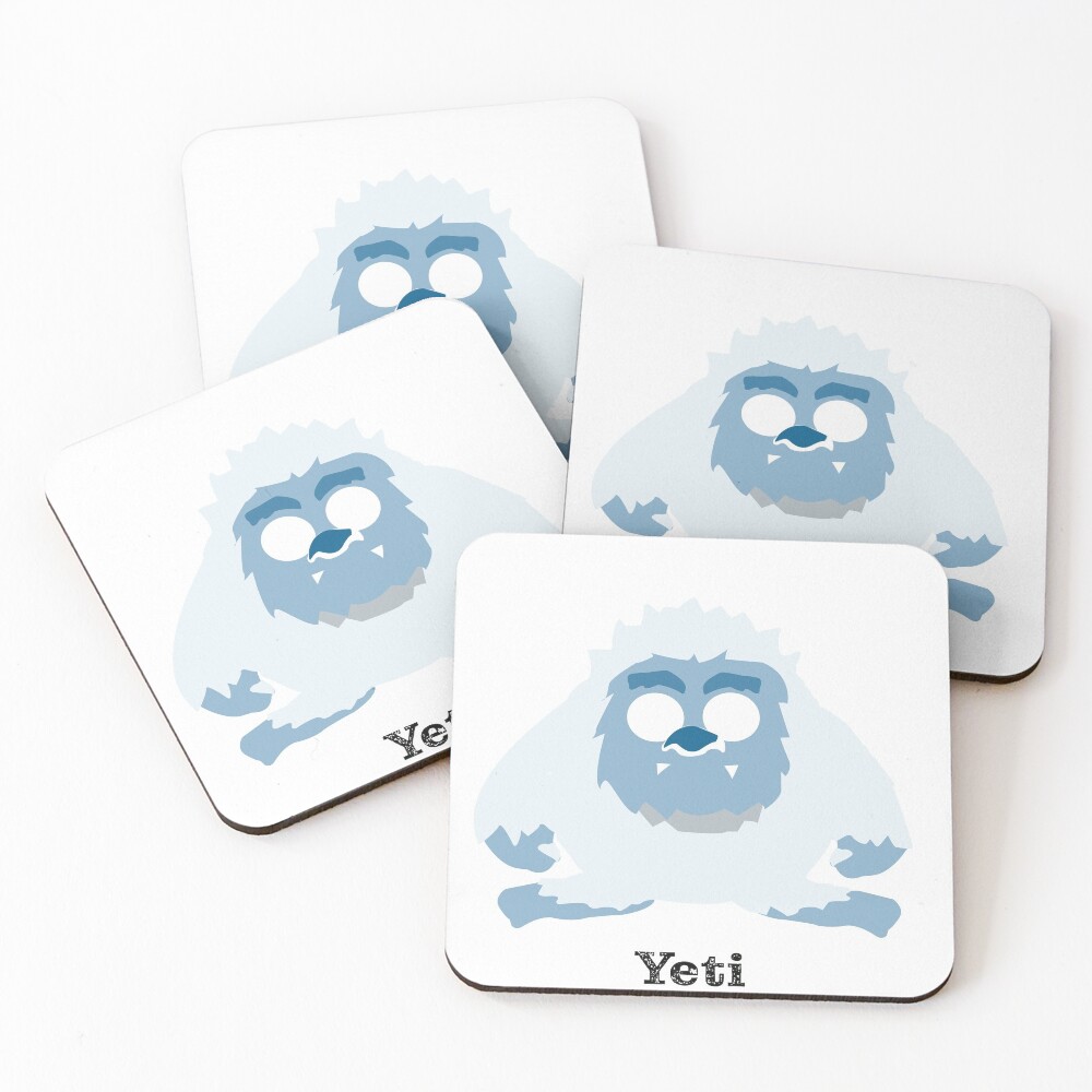"Yeti AKA The Abominable Snowman" Coasters (Set of 4) for Sale by