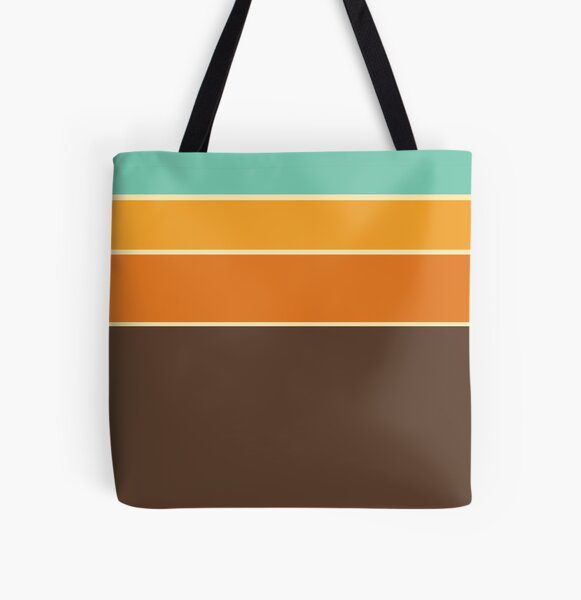 Retro Stripe Pattern All Over Print Tote Bag