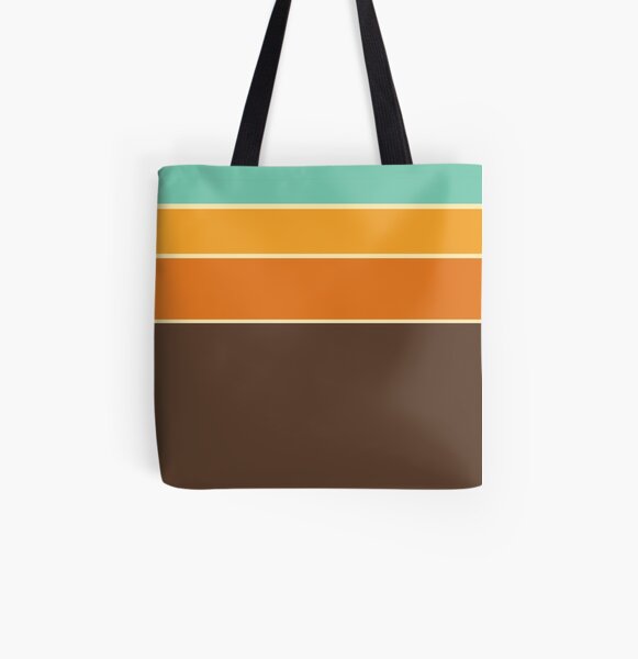 Retro Stripe Pattern All Over Print Tote Bag