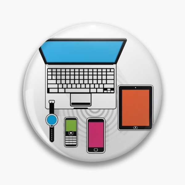 Artikelvorschau, Laptop Tablet Smartphone-Funktionstelefon und intelligente Uhr - Draufsicht der Sammlung entworfen und verkauft von MisterSquid.