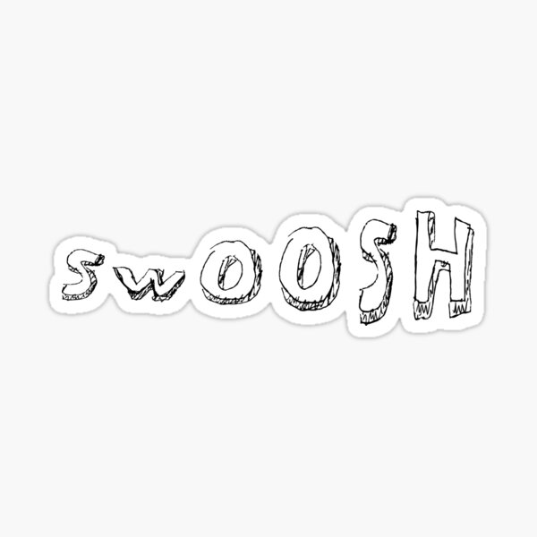 White Block Letters Stickers Redbubble - swish swoosh roblox song id