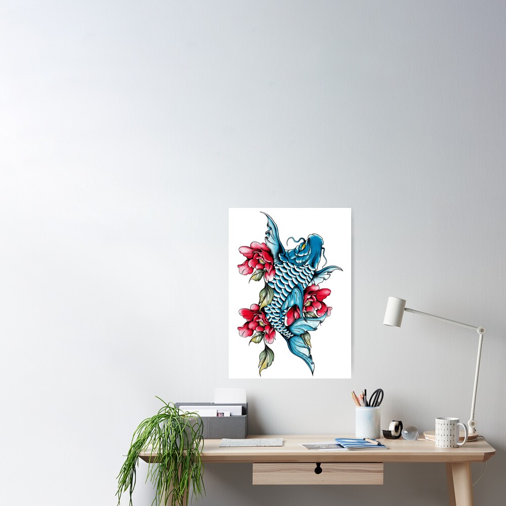 koi fish tattoo traditional japanese Photographic Print by cat poe