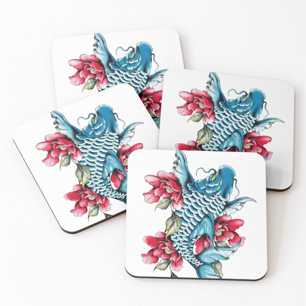 Item preview, koi fish tattoo traditional japanese designed and sold by cat poe.