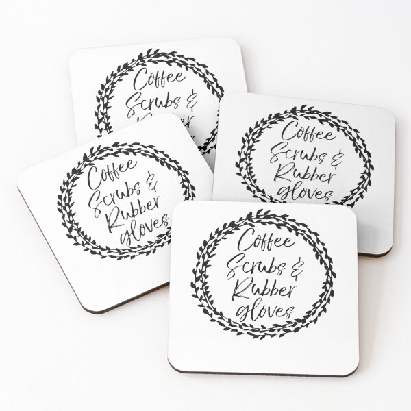 Aperçu de l'œuvre Coffee Scrubs & Rubber Gloves Flower Circles créée et vendue par TNDesignStudio.