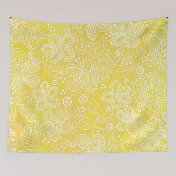 Item preview, Sixties Flowers in Yellow designed and sold by JillyBeanDesign.