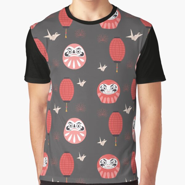 Japanisches Daruma Puppe Muster Grafik T-Shirt