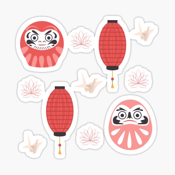 Japanisches Daruma Puppe Muster Sticker