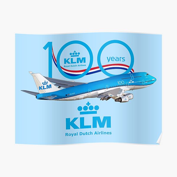100 years Boeing 747 KLM royal dutch airlines Poster